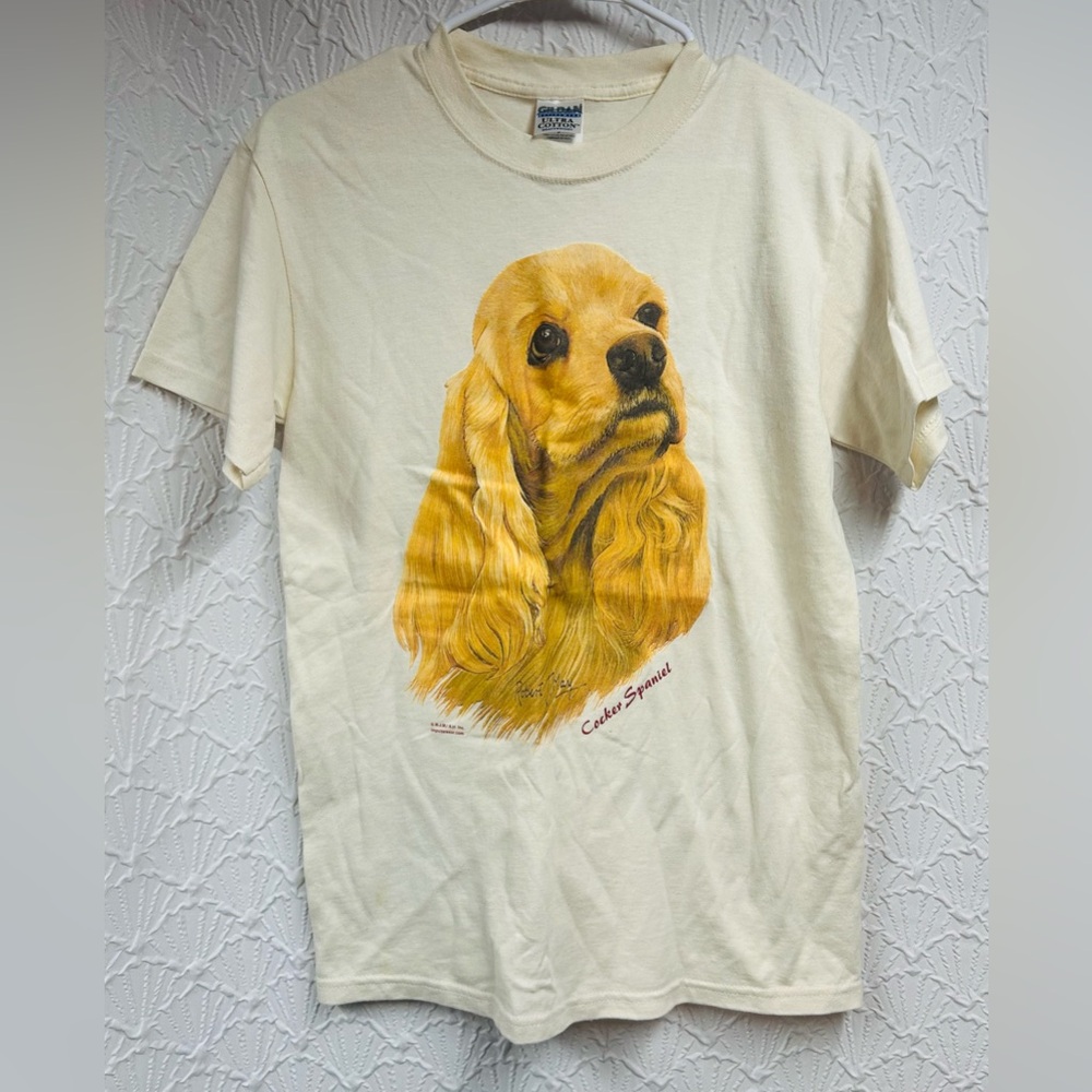 Gildan Cream Cocker Spaniel Dog Tee